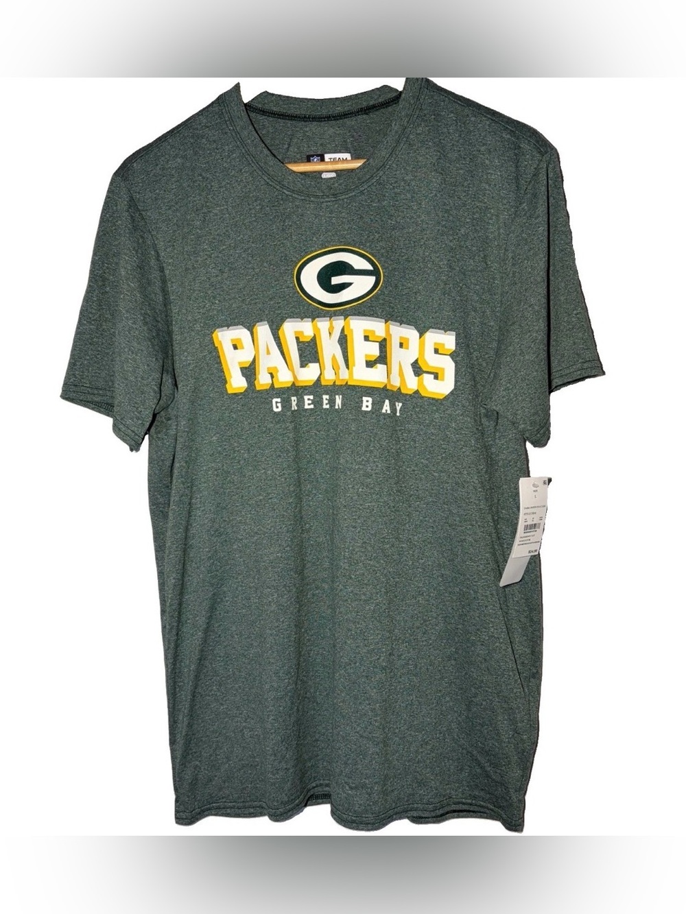 NWT NFL Team Apparel Green Bay Packers NFL Football Shirt Green Size L Official